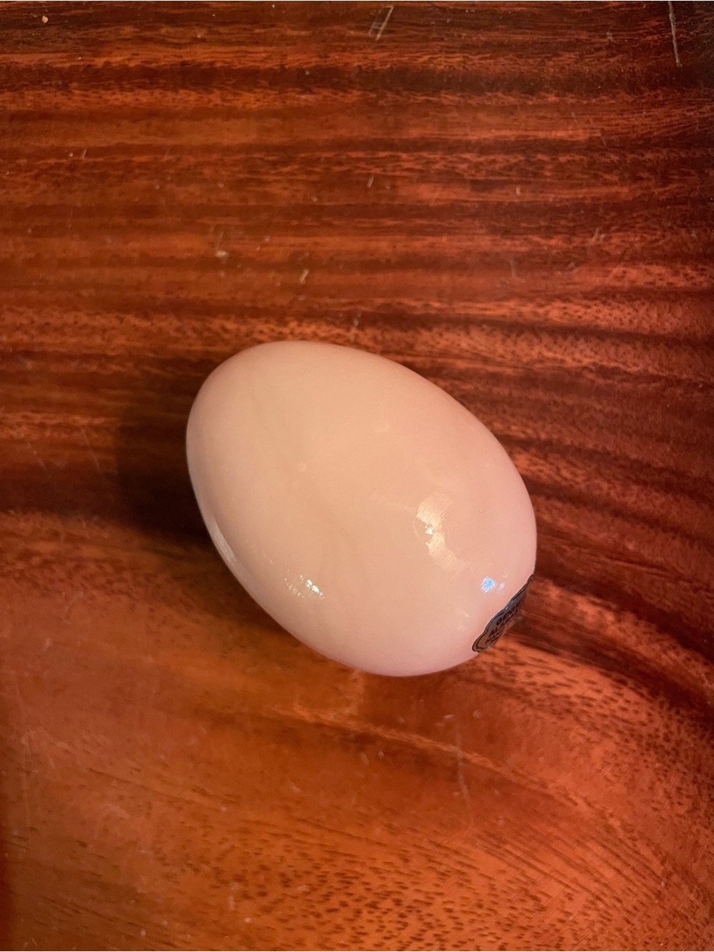 Vintage Italian Alabaster Egg Pink Hand Carved Genuine Stone Made In Italy Decor
